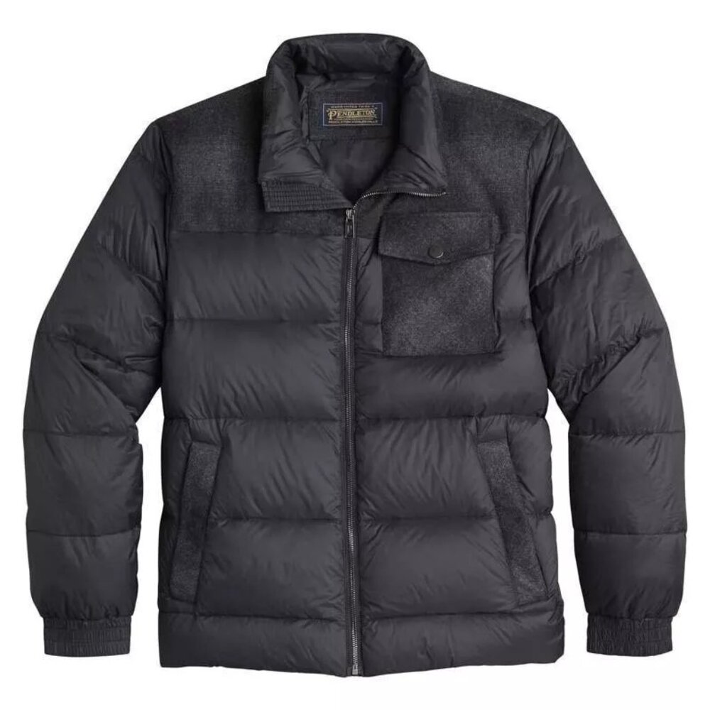 Pendleton Wool Down Puffer Jacket L Black Warm Du… - image 5
